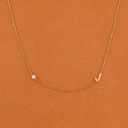 Bezel Diamond Initial Necklace