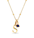 Personalized Initial & Droplet Birthstone