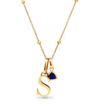 Personalized Initial & Droplet Birthstone