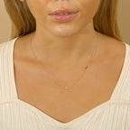 Bezel Diamond Initial Necklace