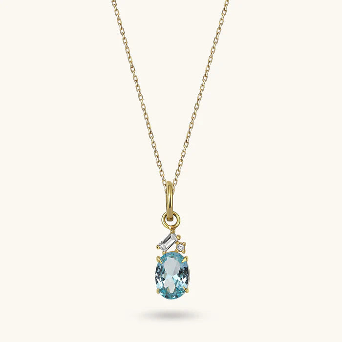 Aquamarine Oval Necklace