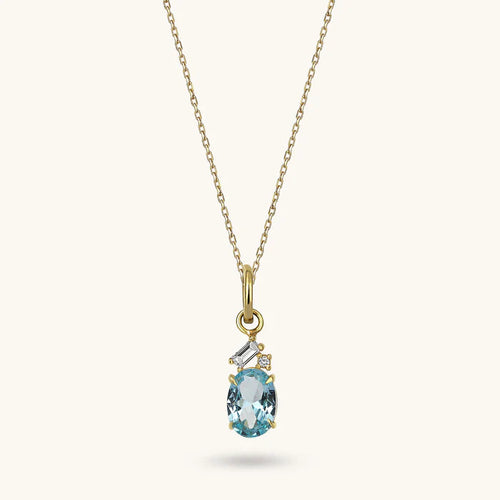 Aquamarine Oval Necklace
