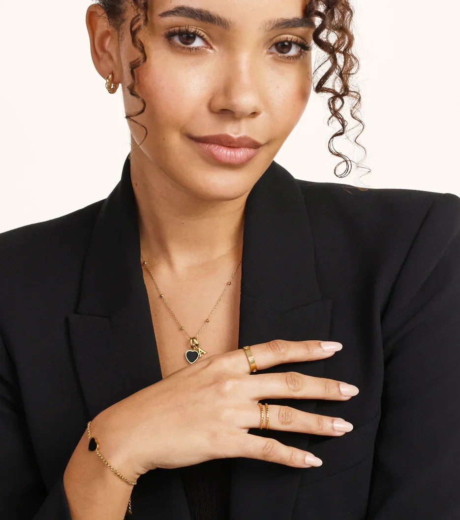 Initial Enamel Heart Necklace