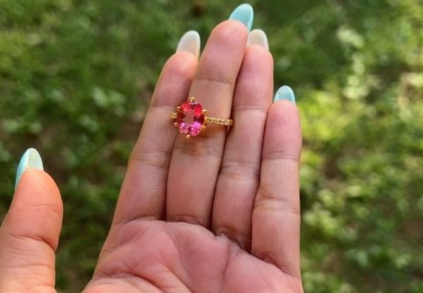 Pink Topaz Rosilia Ring | 925 Silver
