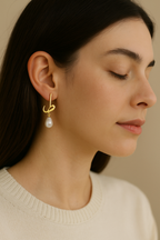 Calligraphed Pearl Earrings