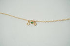 Tiny Disc Initial Birthstone Bracelet - 925 SS