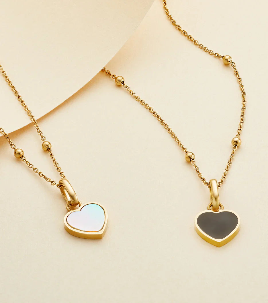 Initial Enamel Heart Necklace