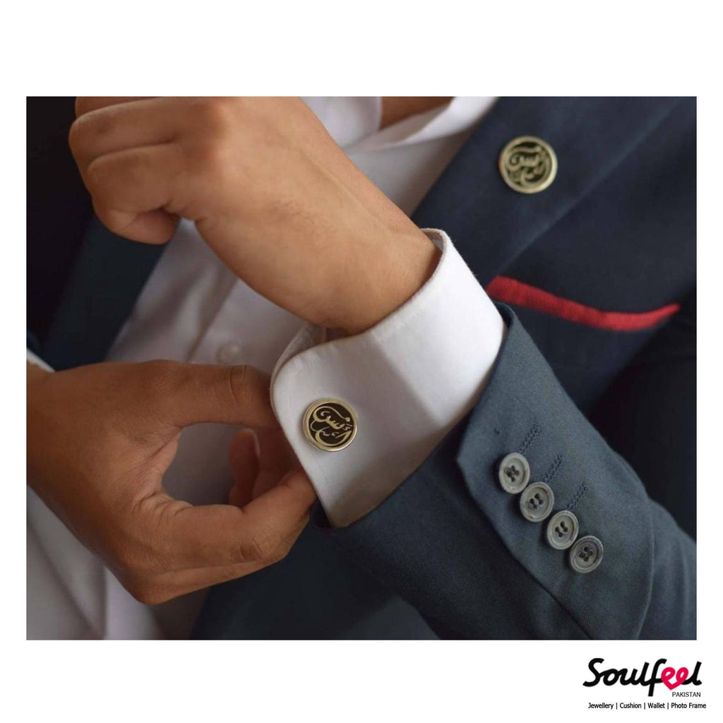 Calligraphic Stone Cufflinks