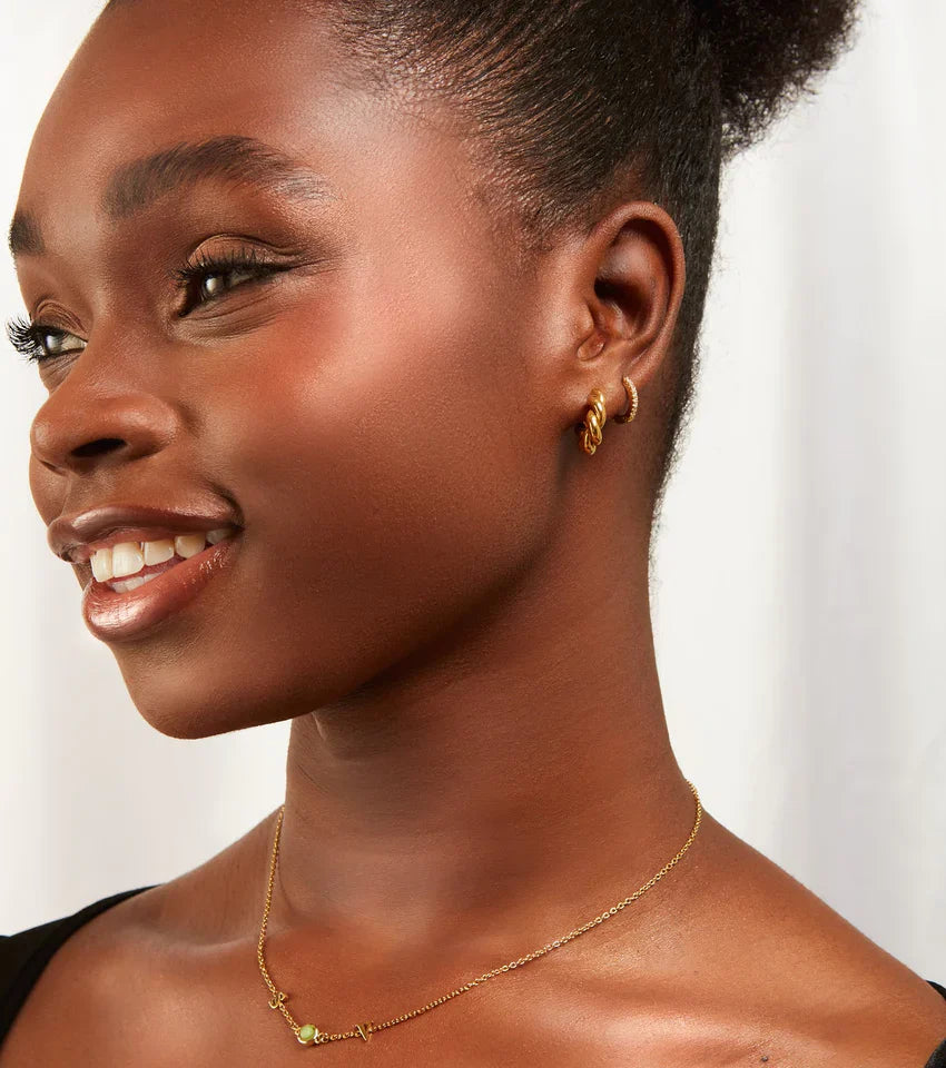 Initials & Birthstone Necklace