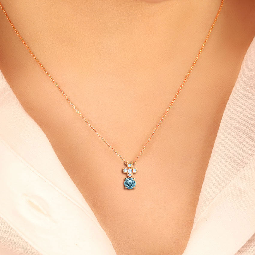 Minimal Aquamarine Necklace