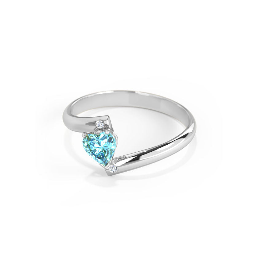 Heart Blue Topaz Ring