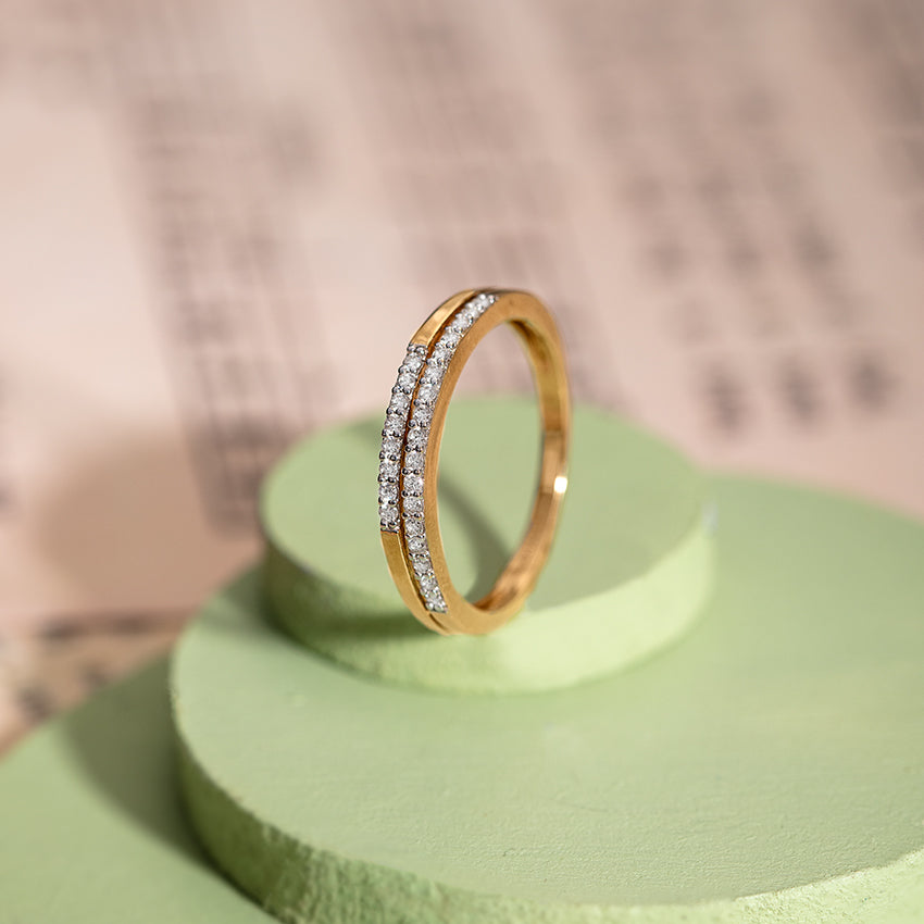 Mahira Diamond Band Ring | Pure Silver 925