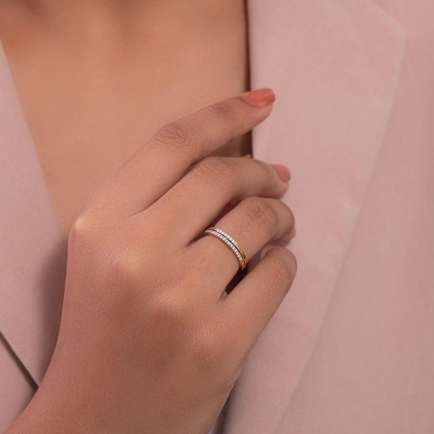 Mahira Diamond Band Ring | Pure Silver 925