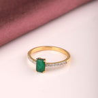 Luxurious Emerald Ring - 925 Silver