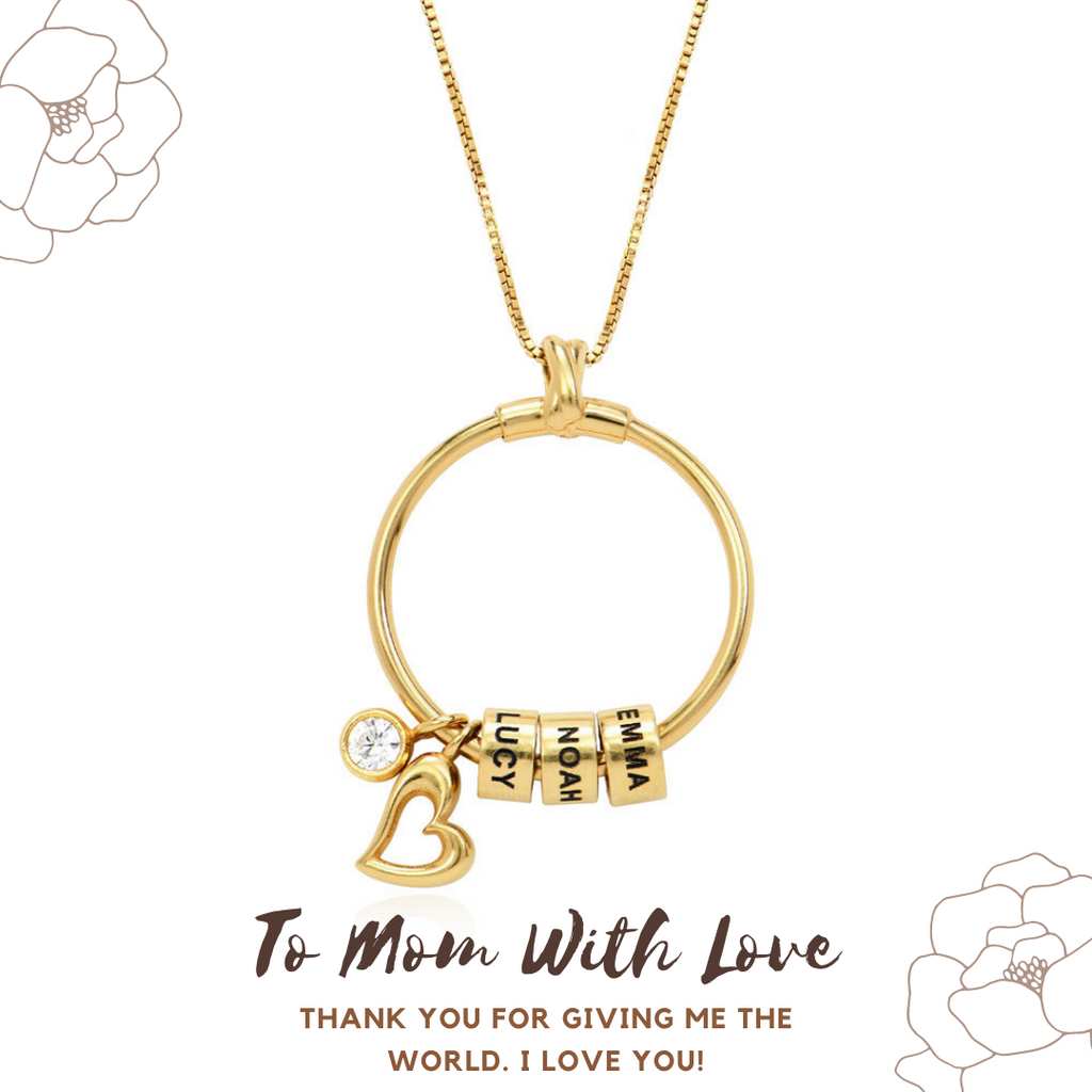 SOULFEEL EXCLUSIVE - Charming Heart Necklace with Engraved Beads