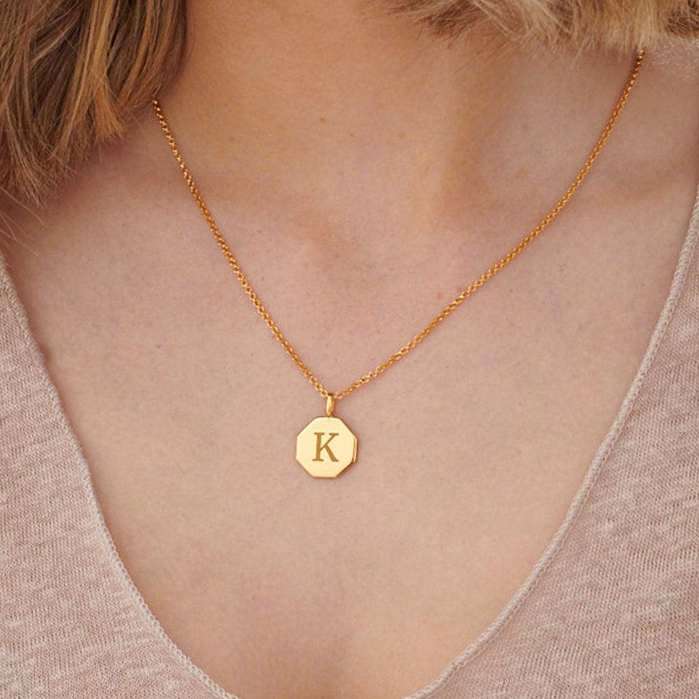 Octagon Initial Necklace