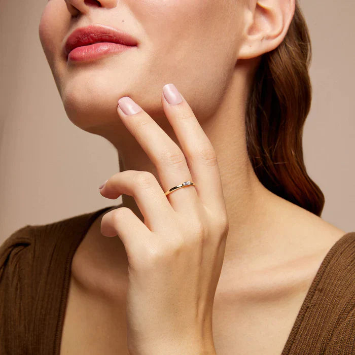 Minimal Baguette Ring | Silver 925 Ring