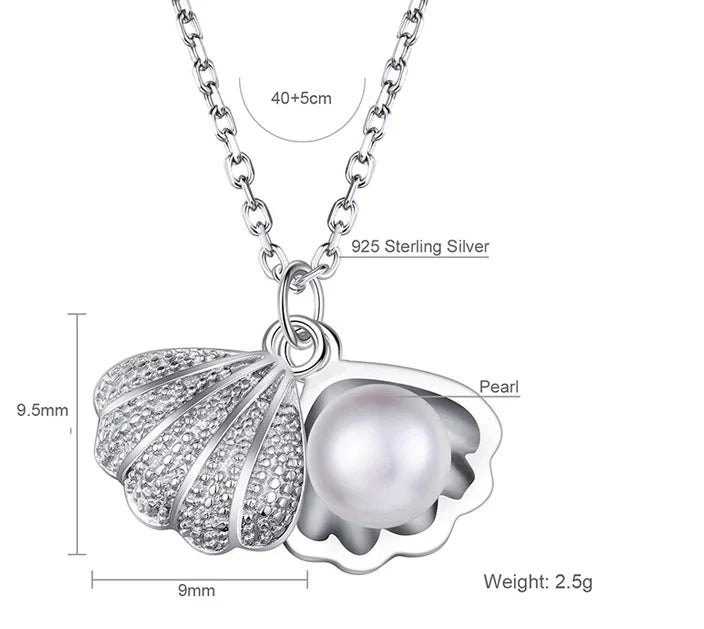 Oyster Shell & Pearl Necklace