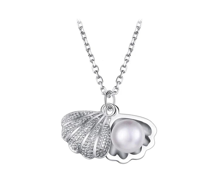 Oyster Shell & Pearl Necklace