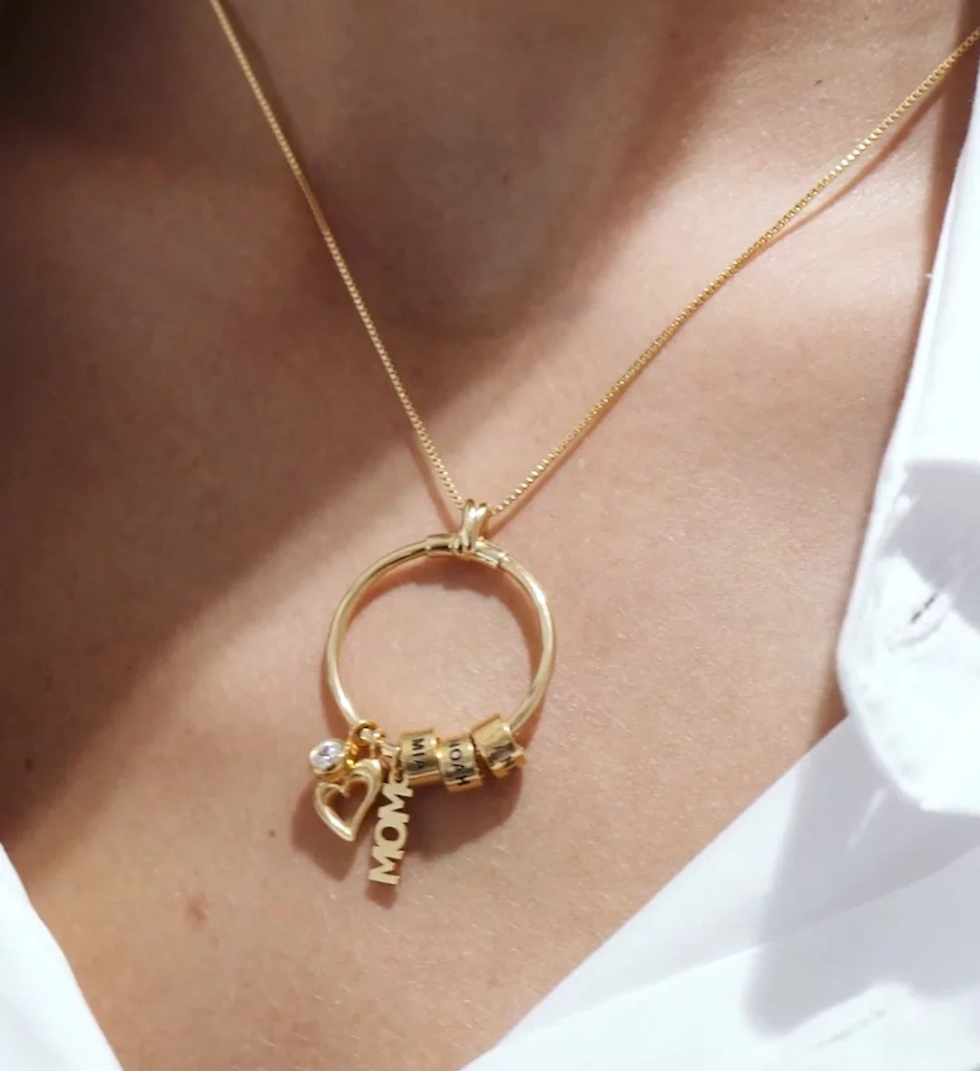 SOULFEEL EXCLUSIVE - Charming Heart Necklace with Engraved Beads