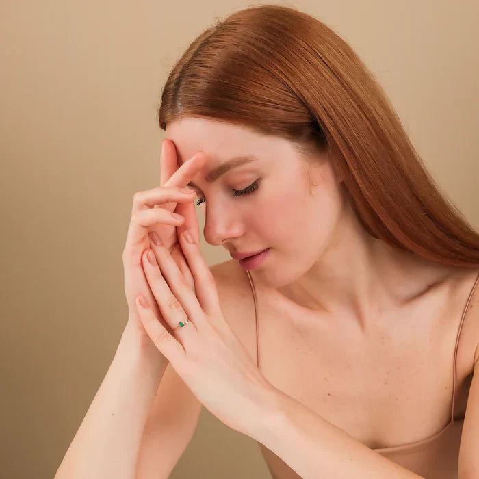 Emerald & Diamond Open Ring