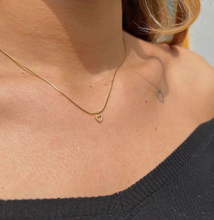 Tiny Diamond Heart Necklace | Pure 925 Silver