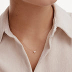 Dainty Pave Heart Necklace | Pure Silver