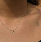 Tiny Diamond Heart Necklace | Pure 925 Silver