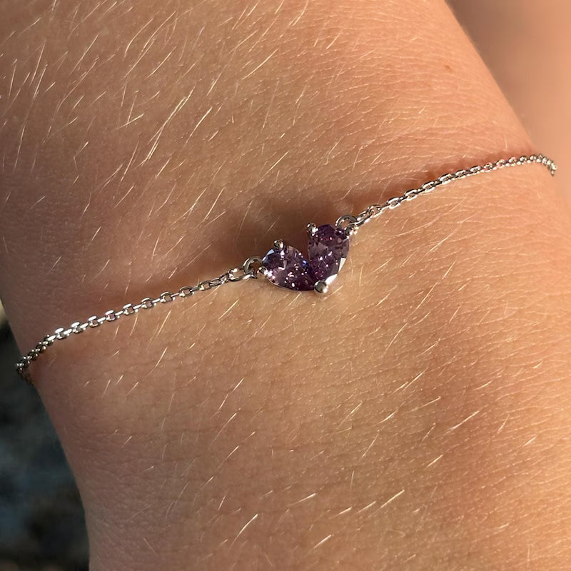 Heart Birthstone Bracelet