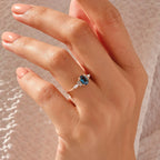 Oval Sapphire Vintage Ring | 925 Silver