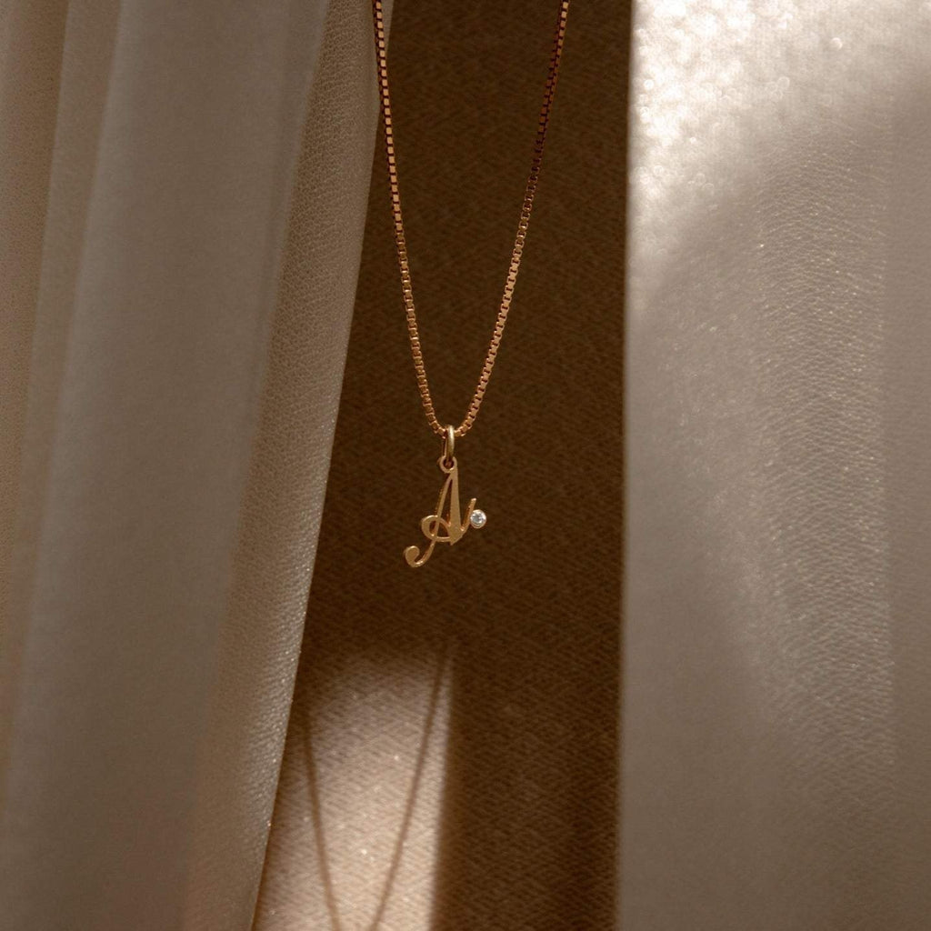 Tiny Initial Necklace