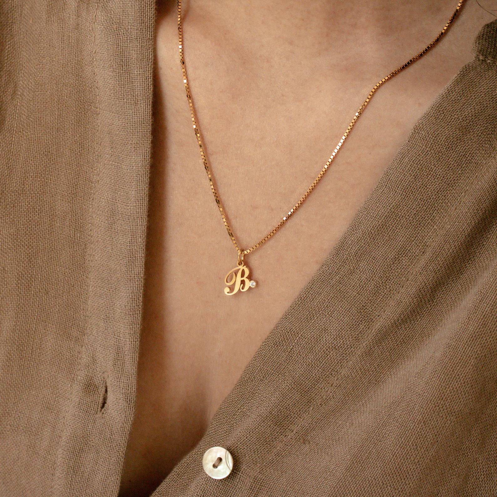 Tiny Initial Necklace