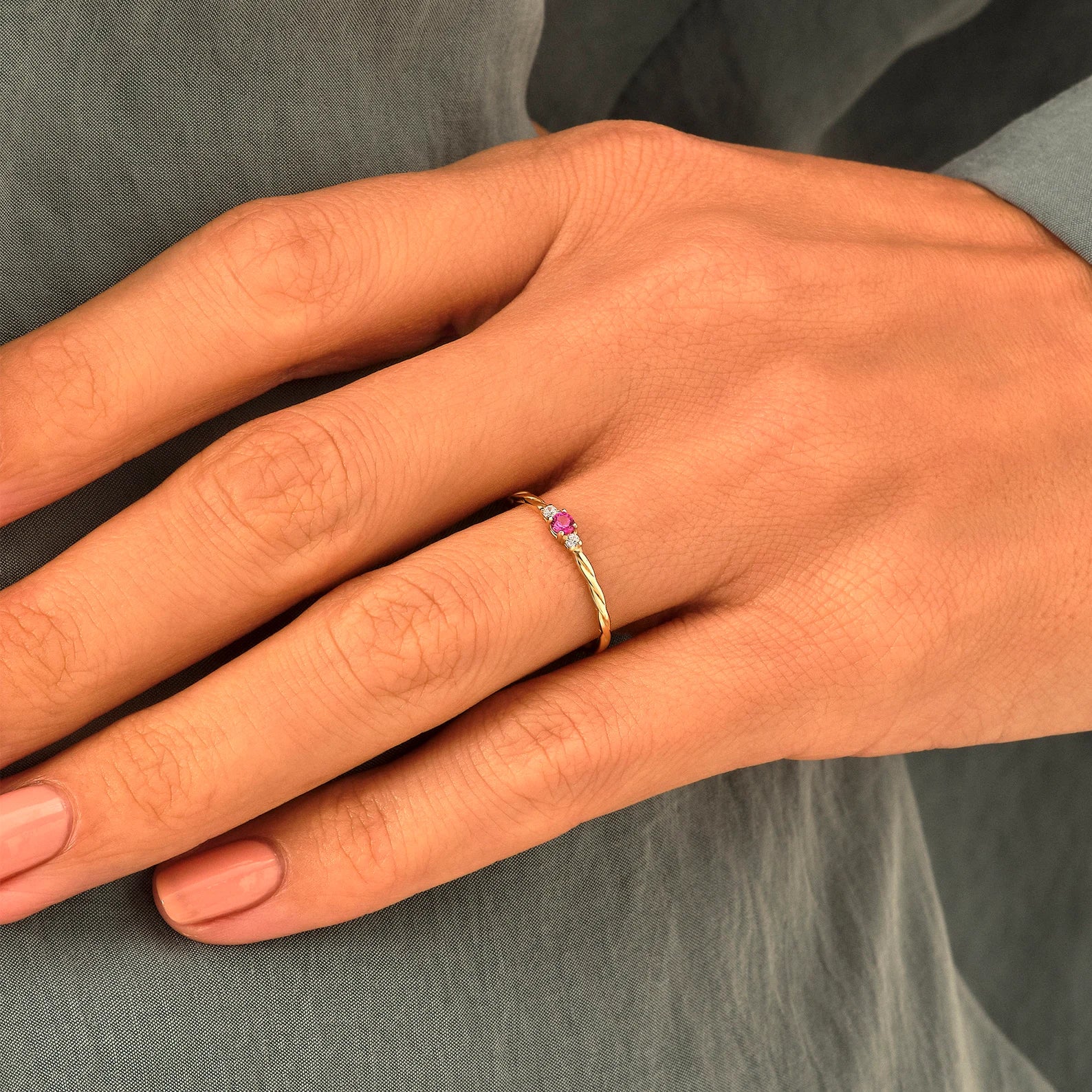 Twilight Ruby Twist Ring