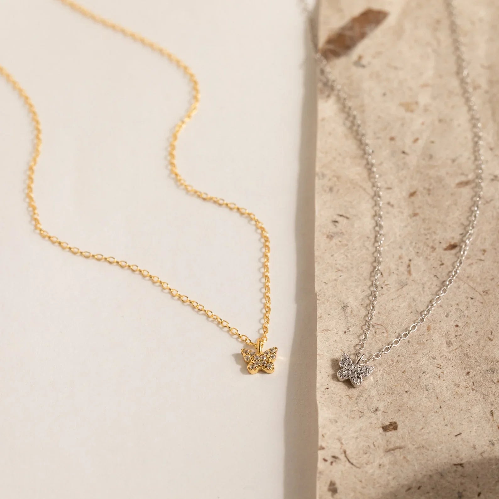 Dainty Pave Butterfly Necklace