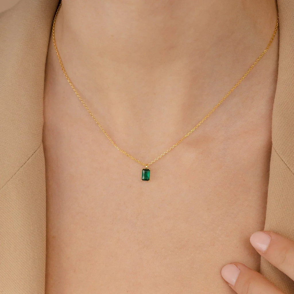 Maira Emerald Necklace - Pure Silver