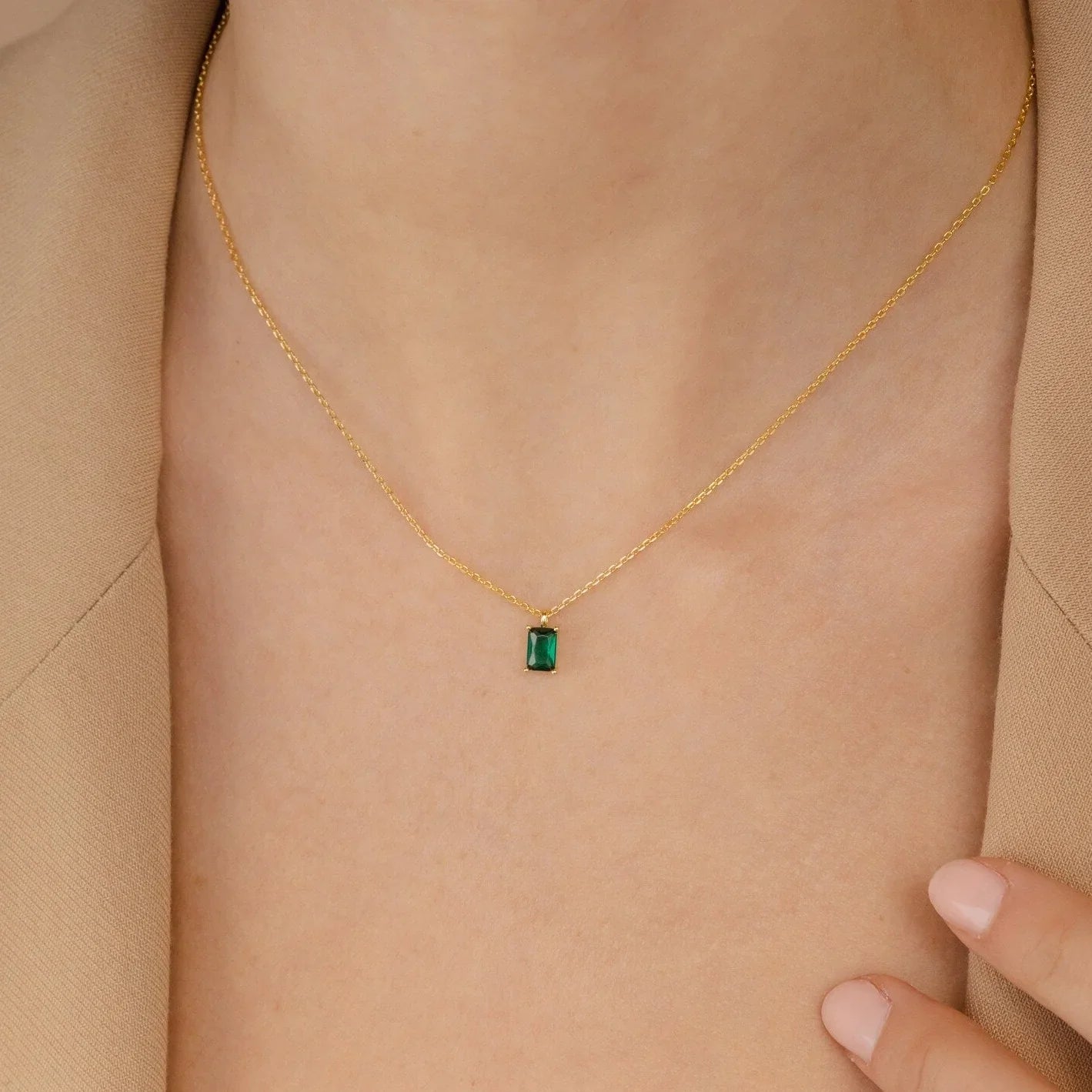Maira Emerald Necklace - Pure Silver