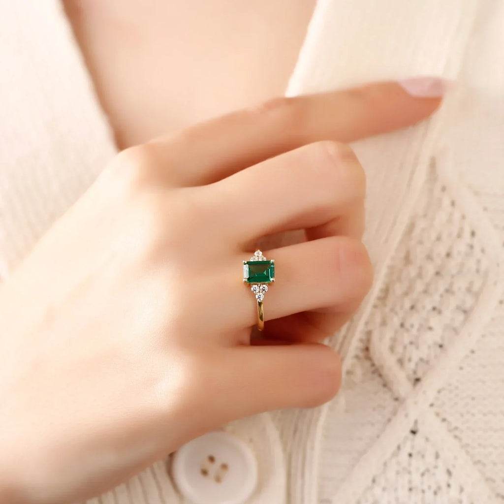 Emerald Cindrella Ring