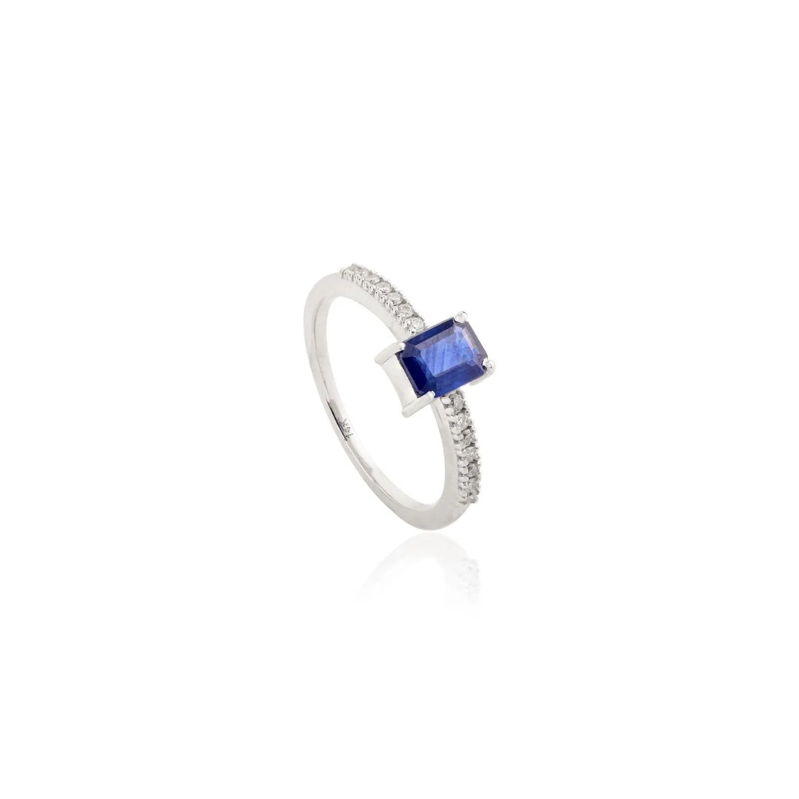 Sapphire Cut Diamond Ring | Pure Silver