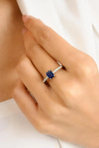 Sapphire Cut Diamond Ring | Pure Silver