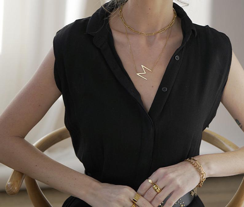 CUSTOM BIG INITIAL NECKLACE