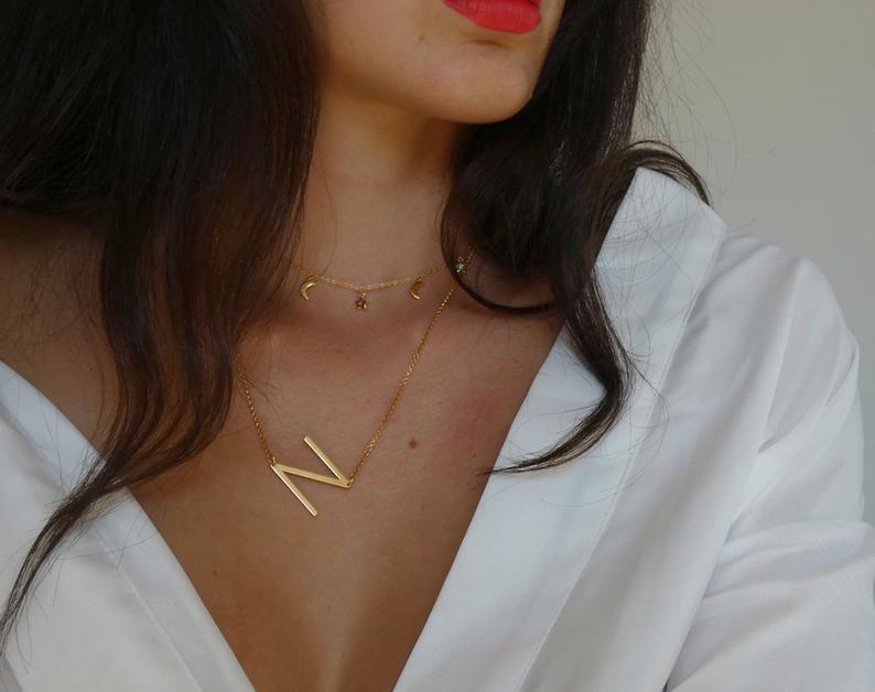 CUSTOM BIG INITIAL NECKLACE