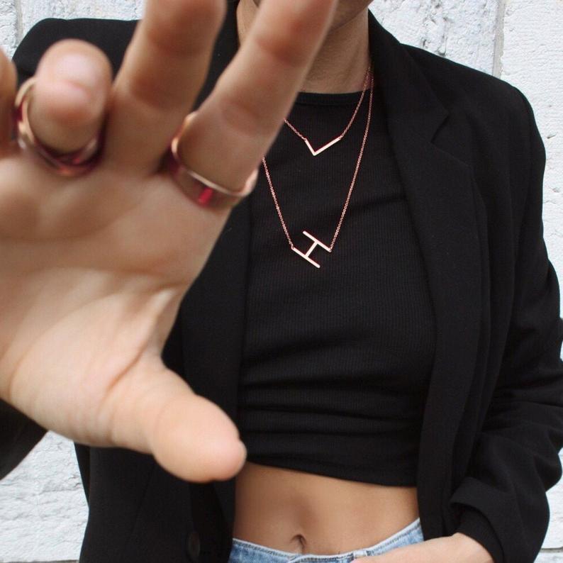 CUSTOM BIG INITIAL NECKLACE