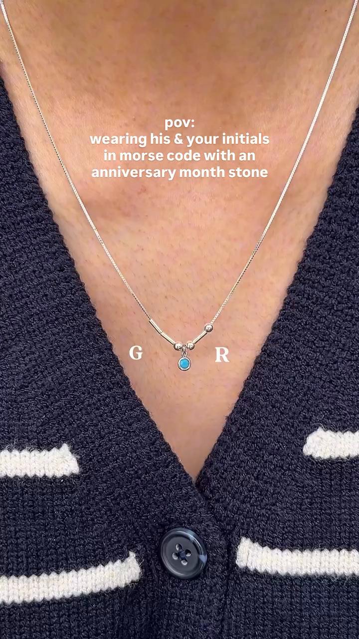Initial Morse Code With Birthstone